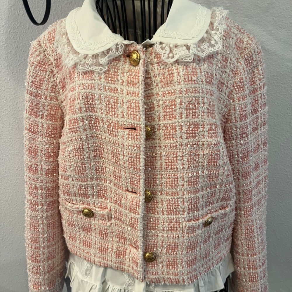 Express Pink Tweed Blazer - Picture 2 of 6